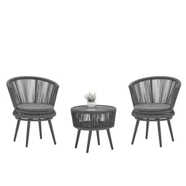 3-Piece Patio Rope Set – Grey