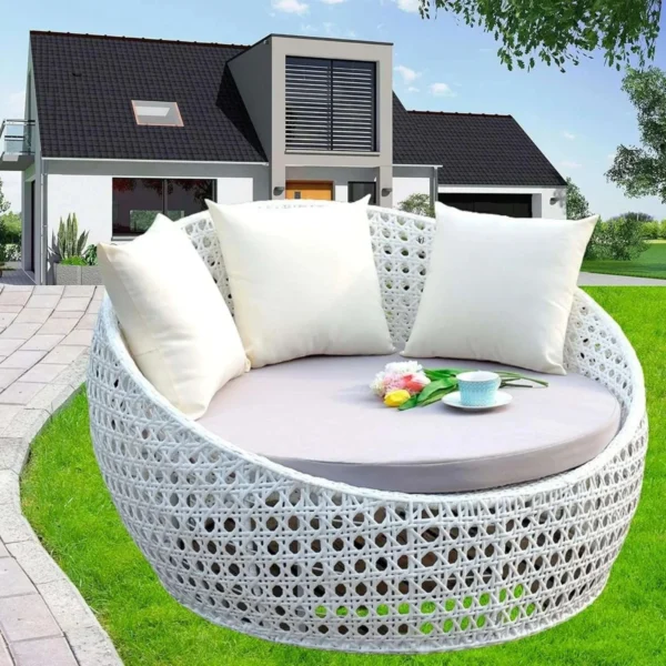 Unique Design Daybed Furniture Set(White and Off White)