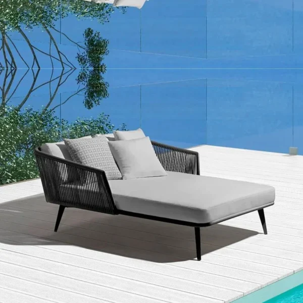 Patio Rope Daybed Set (Black/Grey)