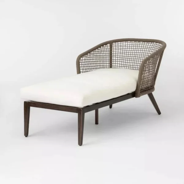 Outdoor Rope Daybed Set (Brown/Off-white)