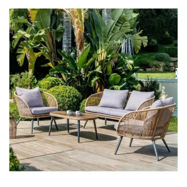 4 Seater Sofa Set (Beige & Grey)