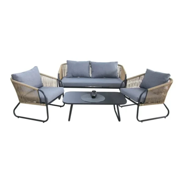 Bistro Set 4-Piece (Beige/Grey)