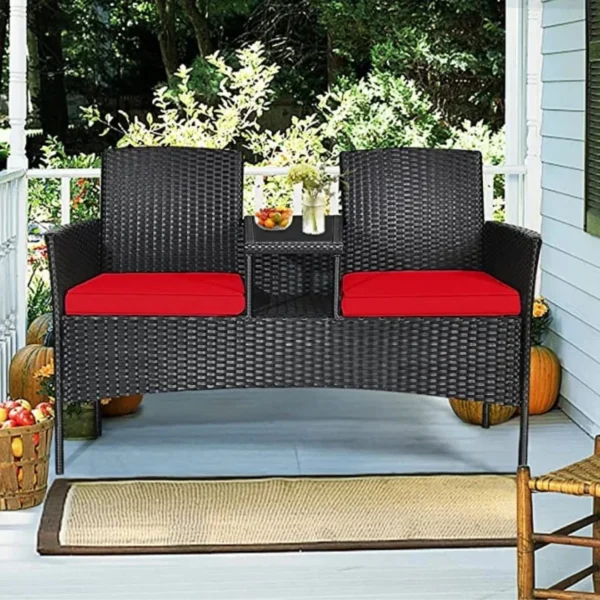 Balcony Bistro Set: Black & Red