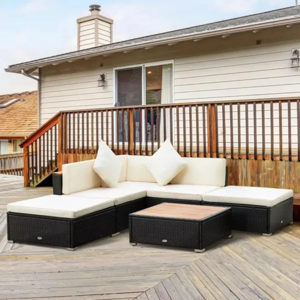 DEVOKO Waterproof Patio Furniture Set (Black/Cream)