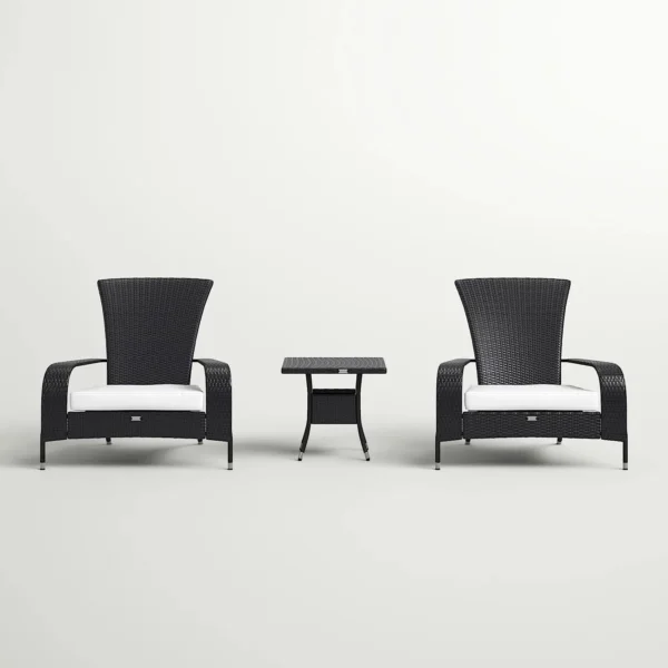 Wicker Lounge Chair (Black/White)